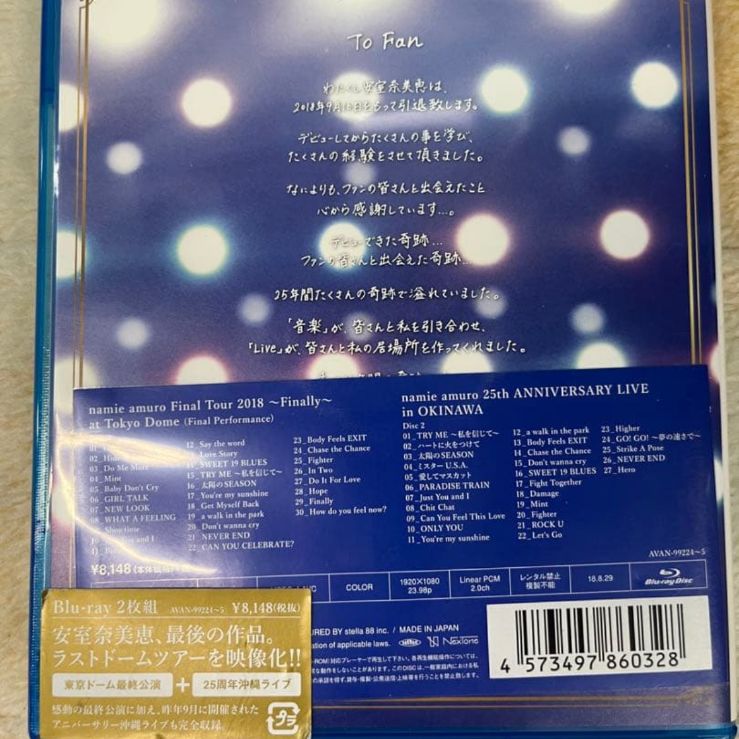 動作未確認 安室奈美恵 2018 Finally Blu-ray ブルーレイ BD ライブ