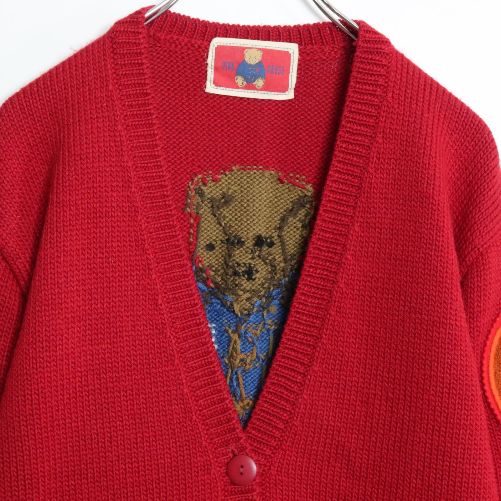 美品】ピンクハウス☆さがらワッペン♪ニットカーディガン 赤系 大きな
