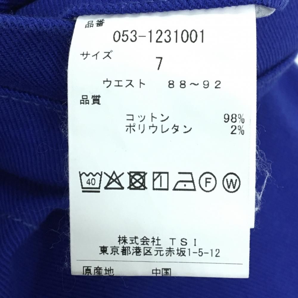 パーリーゲイツ パンツ ブルー×オレンジ 後ビッグロゴ ストレッチ