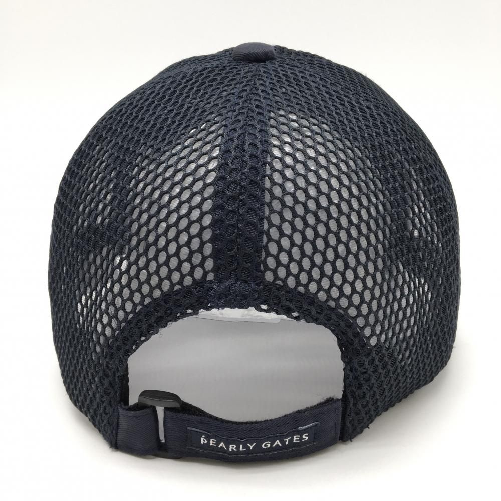 超美品】パーリーゲイツ メッシュキャップ ネイビー×白 立体ロゴ