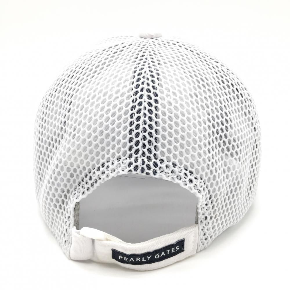 美品】パーリーゲイツ メッシュキャップ 白 立体ロゴ刺しゅう FR