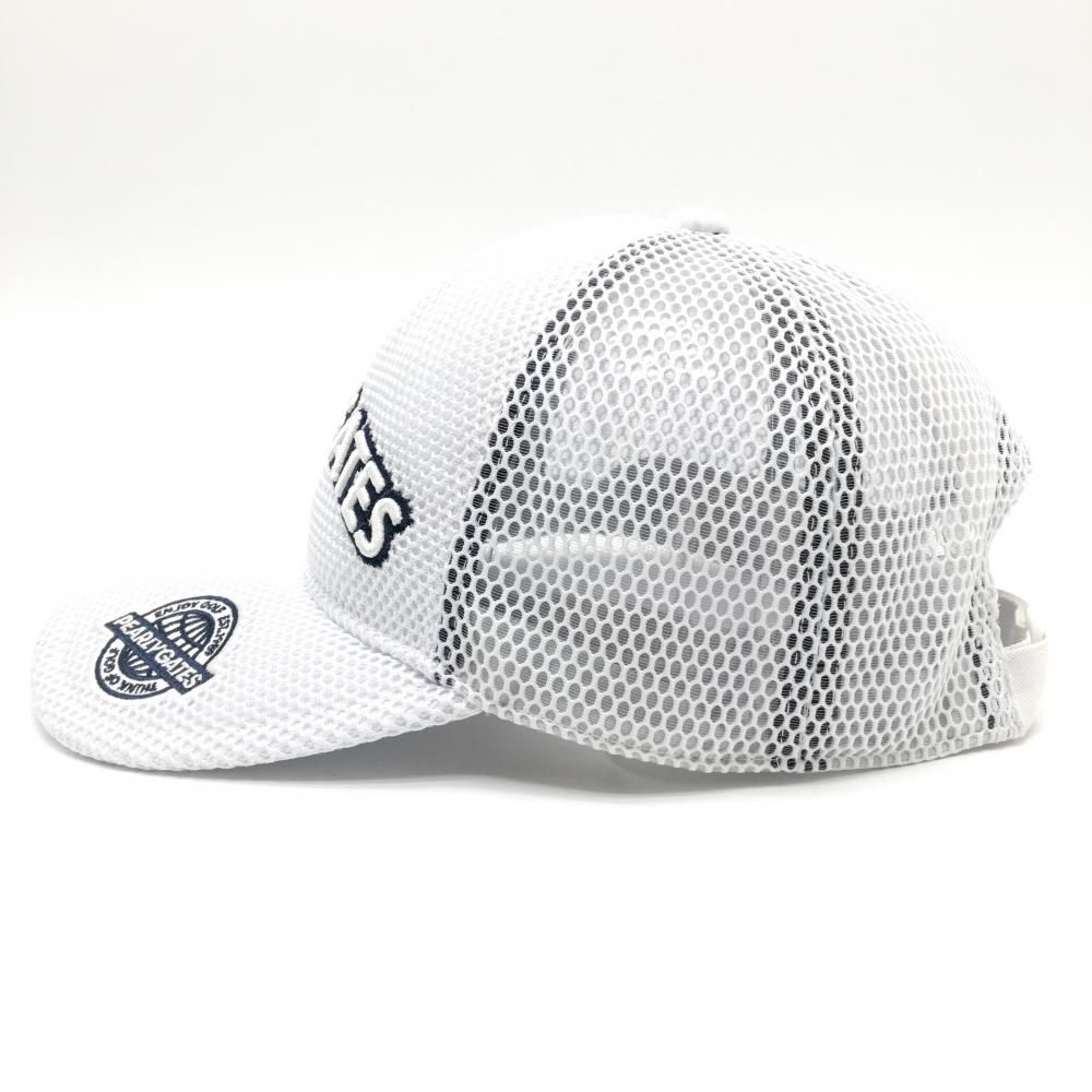 美品】パーリーゲイツ メッシュキャップ 白 立体ロゴ刺しゅう FR