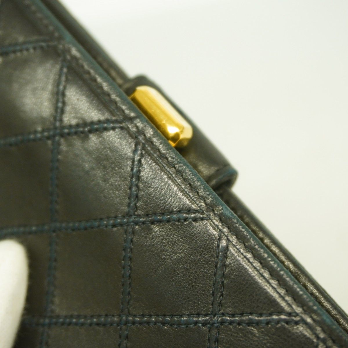 6aa0103-k】シャネル 長財布 ビコローレ ラムスキン ブラック ゴールド