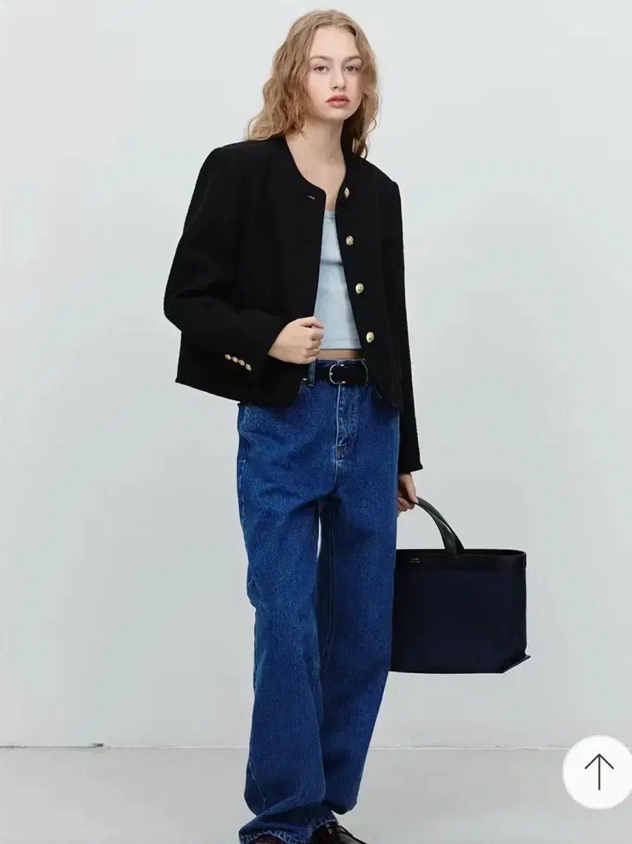 ダンスト クラシック ブークレ ツイード ジャケット black s