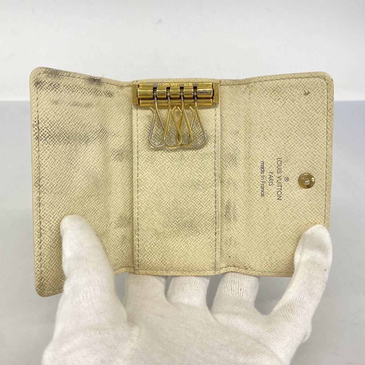 6aa0019】ルイヴィトン キーケース ダミエ・アズール ミュルティクレ4