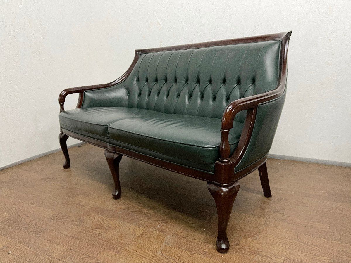 ●マルニ maruni ブリティッシュコレクション メリル 2人掛けアームソファ 二人掛けソファ 2 P 本革 クラシック 約66万 貝1363