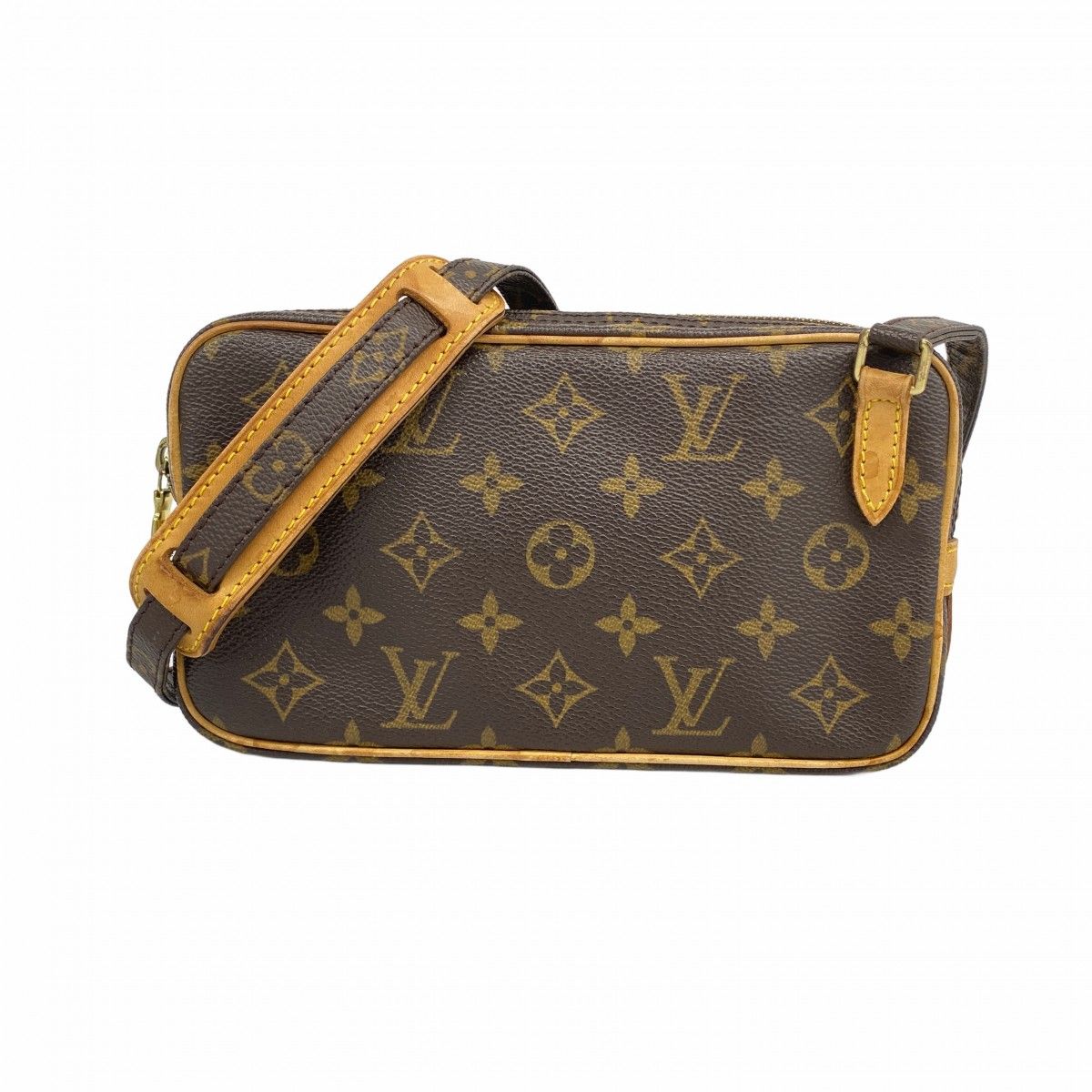 6 aa 0149 ルイヴィトン ショルダーバッグ モノグラム ポシェットマルリーバンドリエール M 51828 ブラウン レディース