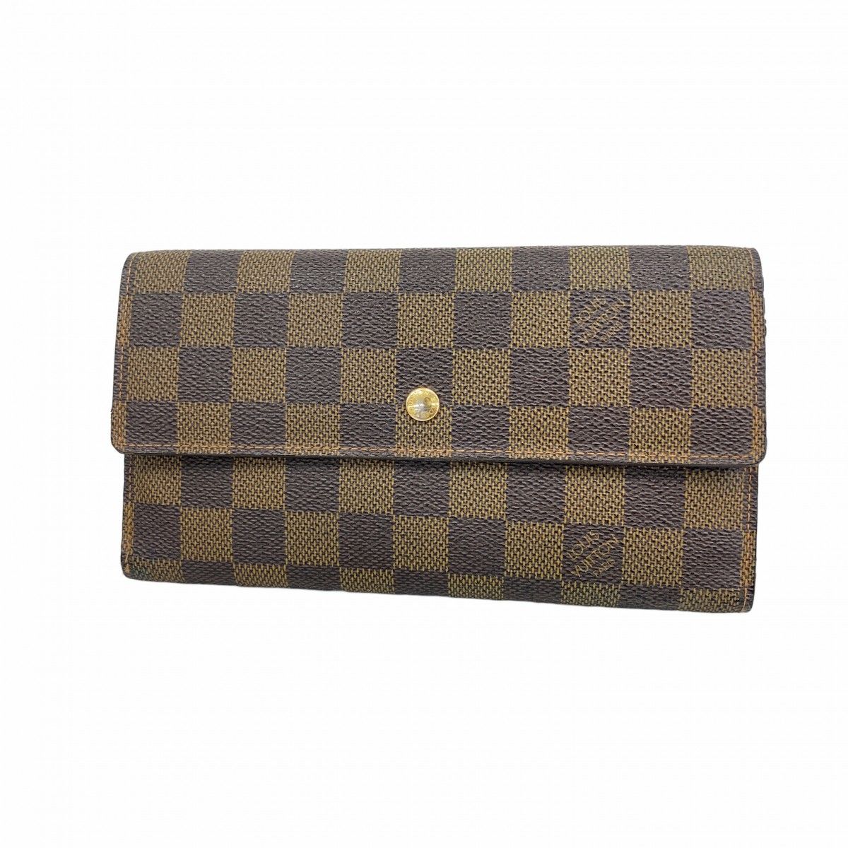6 ab 0195 k ルイヴィトン 三つ折り長財布 ダミエ ポルトフォイユインターナショナル N 61217 エベヌ メンズ レディース ユニセックス