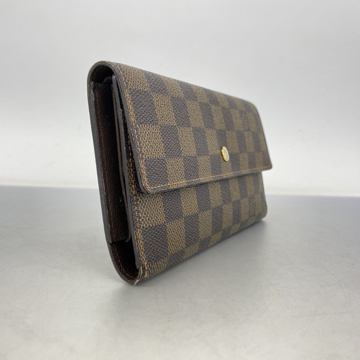 6ab0195-k】ルイヴィトン 三つ折り長財布 ダミエ ポルトフォイユ