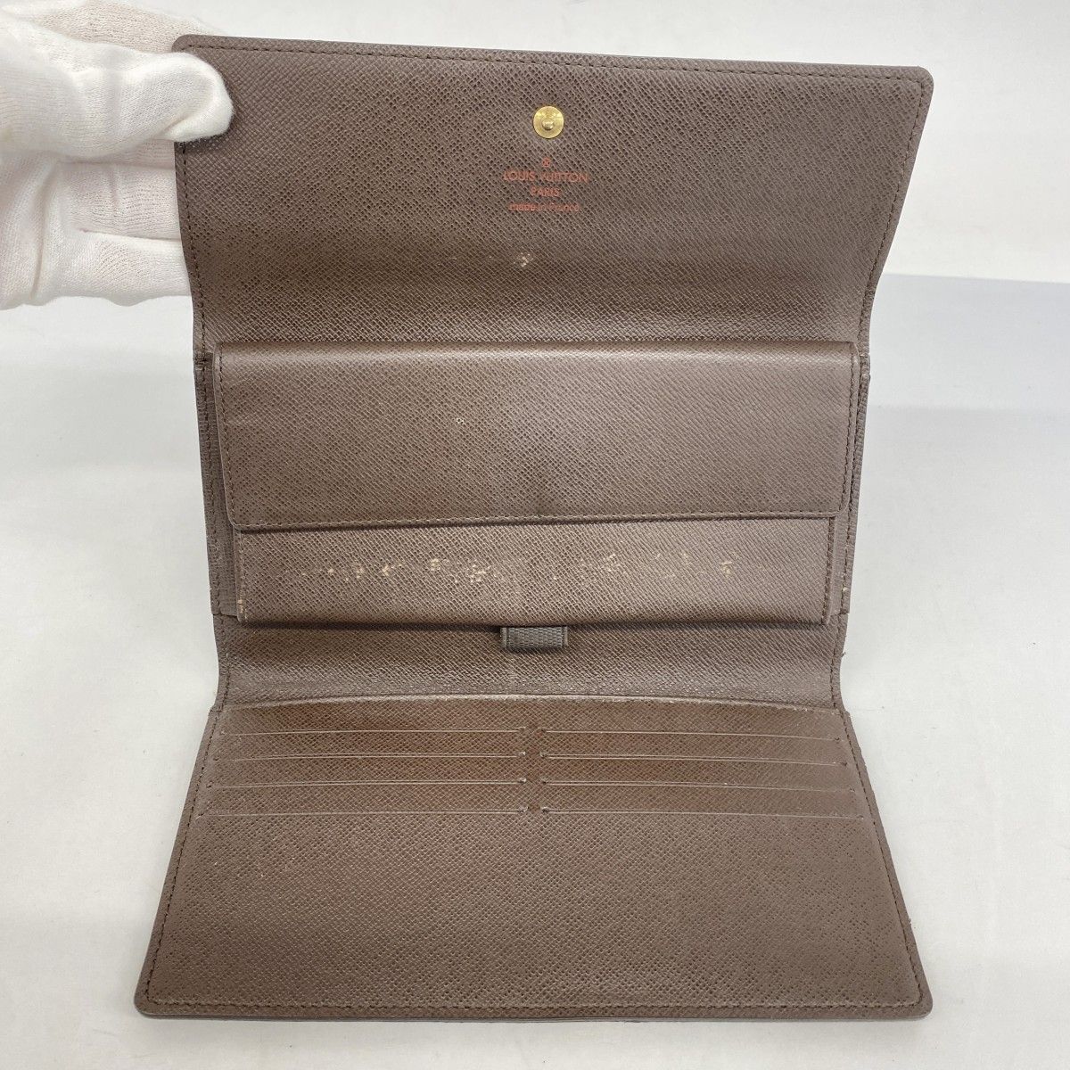 6ab0195-k】ルイヴィトン 三つ折り長財布 ダミエ ポルトフォイユ