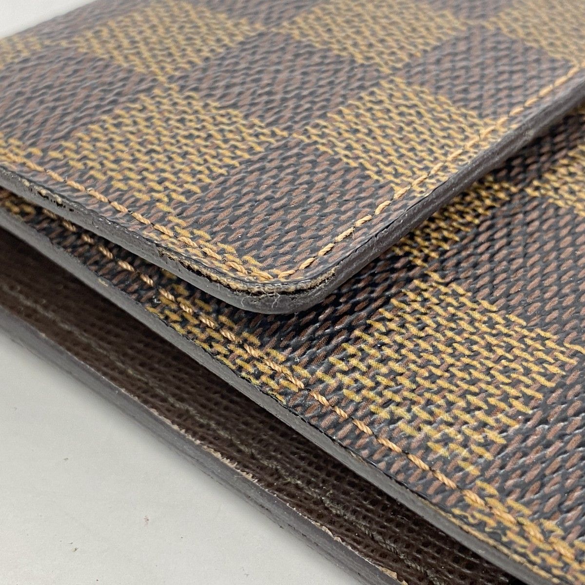 6ab0195-k】ルイヴィトン 三つ折り長財布 ダミエ ポルトフォイユ