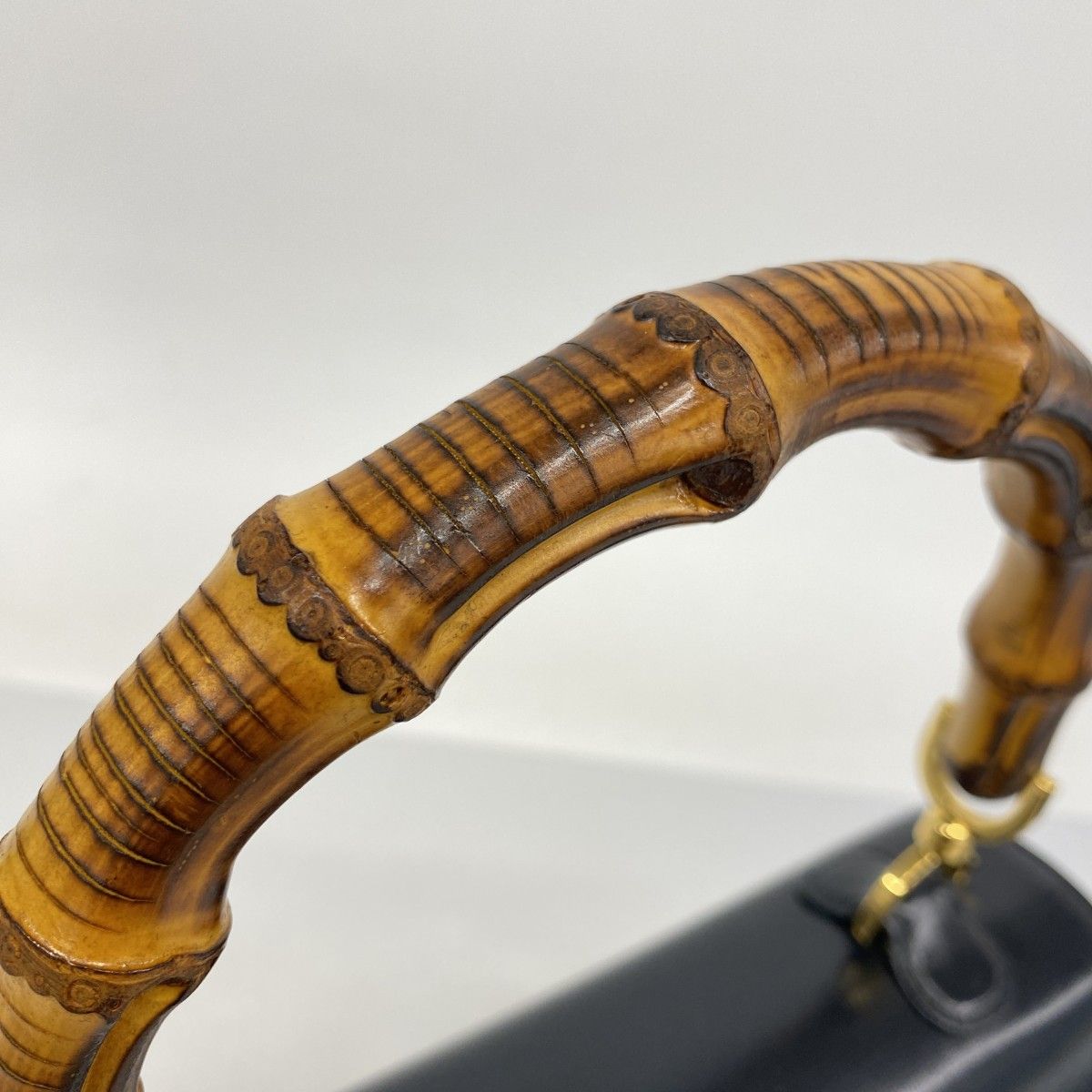 6ab0198-k】グッチ ハンドバッグ バンブー 000 2046 レザー ブラック