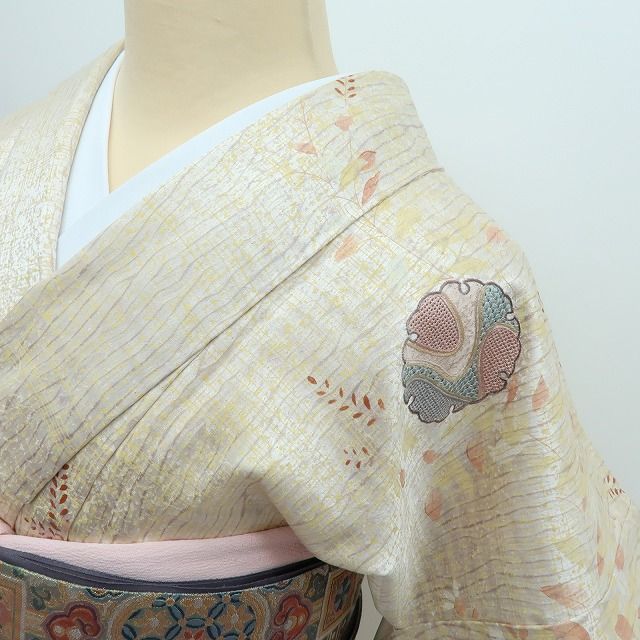 百華❀Y4333◇総絞り 蘇州刺繡 手縫い仕立て 雪輪 正絹 訪問着 着物