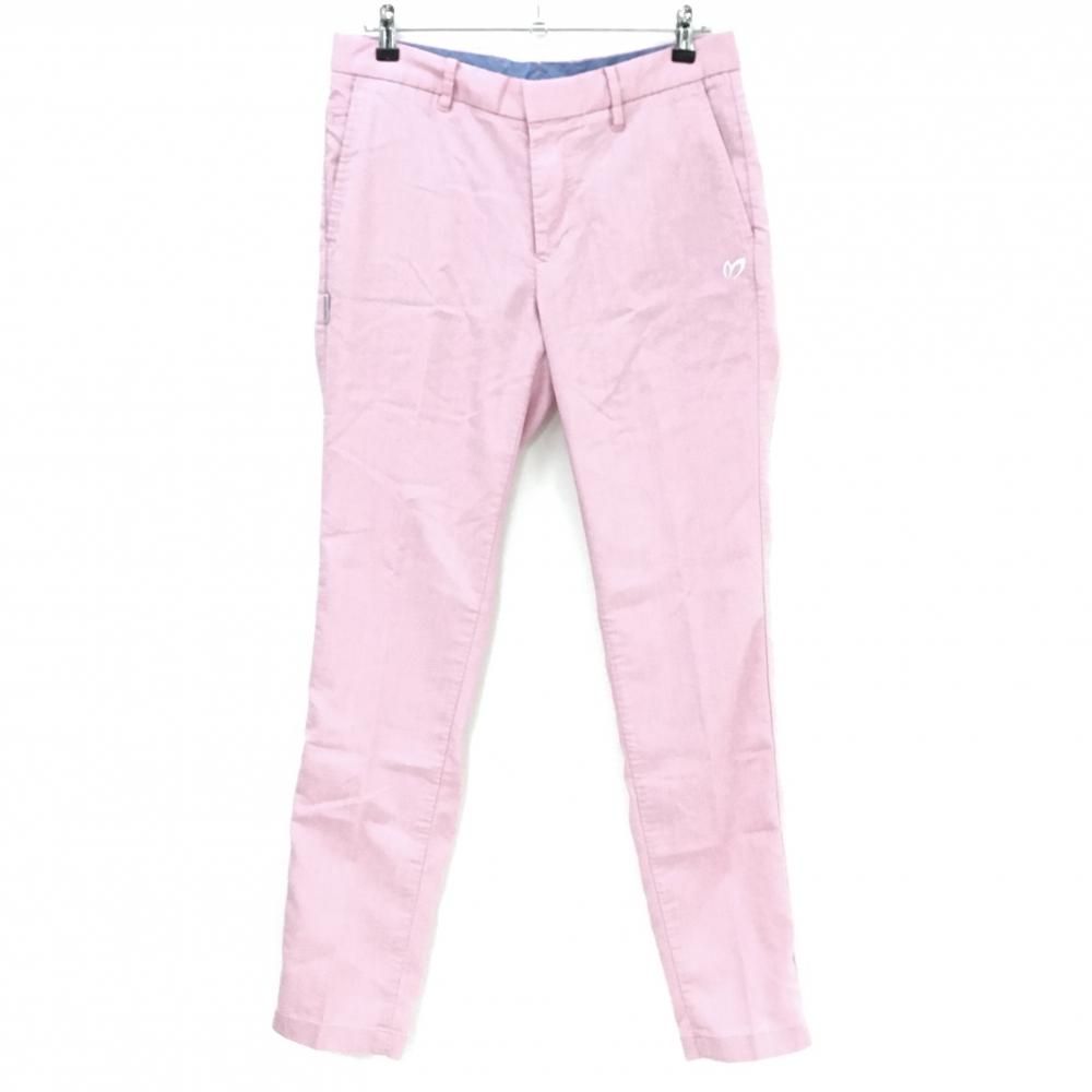 マスターバニー パンツ ピンク 麻混 ロゴ白 メンズ 5(L) ゴルフウェア