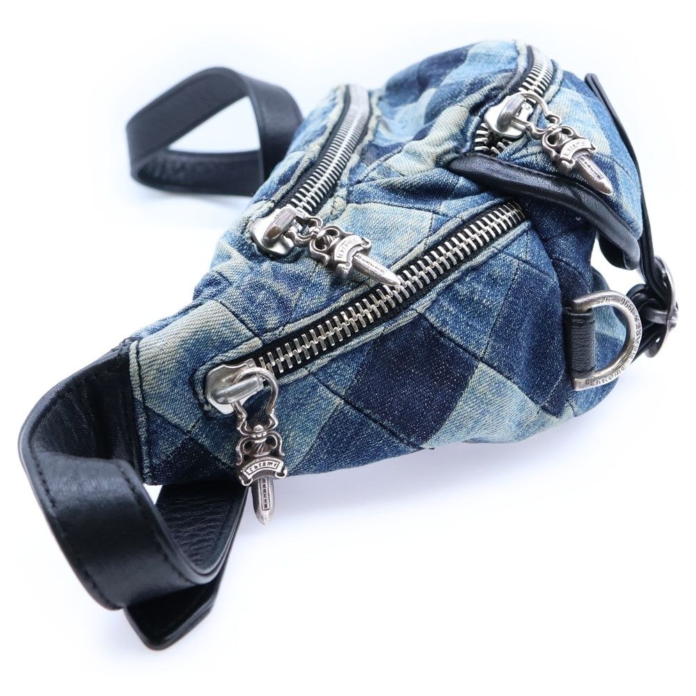  CHROME HEARTS クロムハーツ SNAT PACK mini スナットパックミニ ダガージップ ガンスリンガーベルト デニムウエストバッグ インディゴ ウエストポーチ バッグ