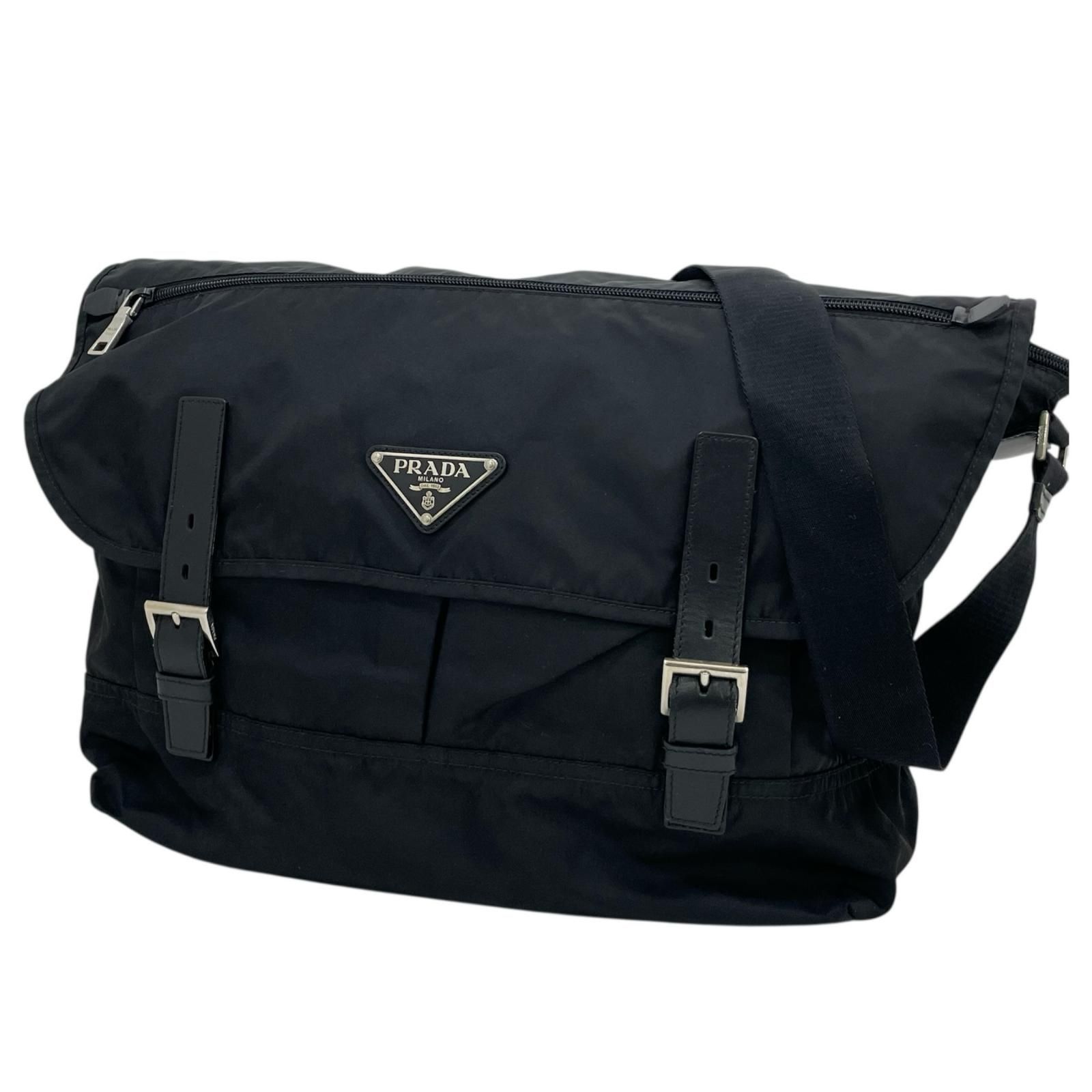 PRADA プラダ テスート 三角ロゴ ショルダーバッグ ブラック