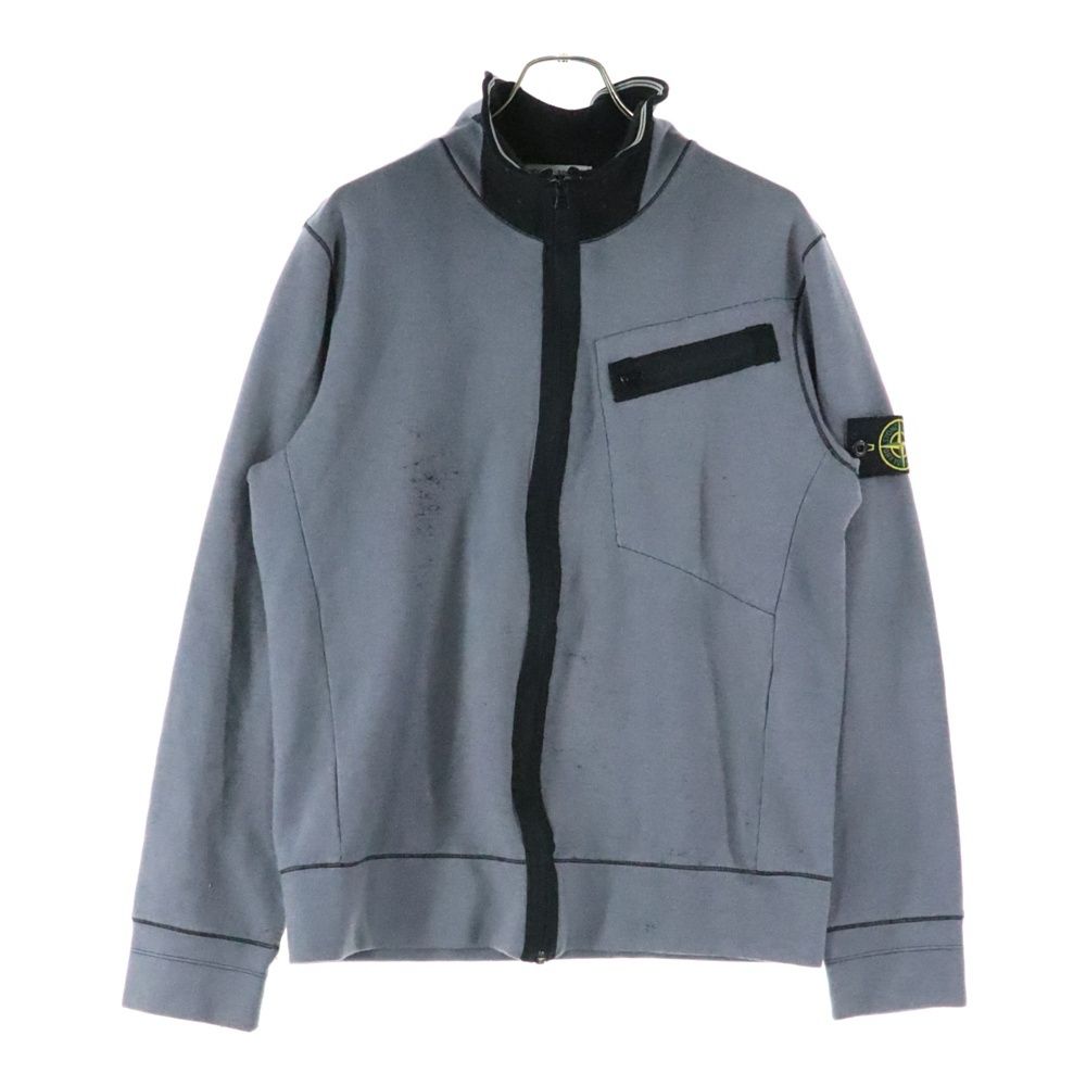 ストーンアイランド グレー ジップアップブルゾン　ロゴパッチ 中古・古着通販】STONE ISLAND (ストーンアイランド) 23AW ZIP HOOD