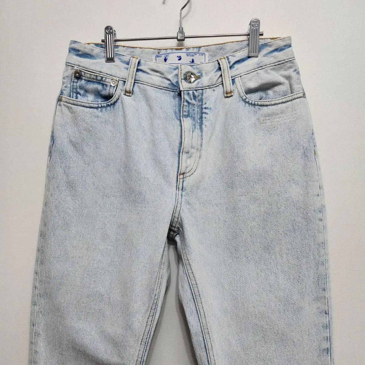 韓国 택 정품 オフホワイト 22 SS サルエル フィット デニムパンツ