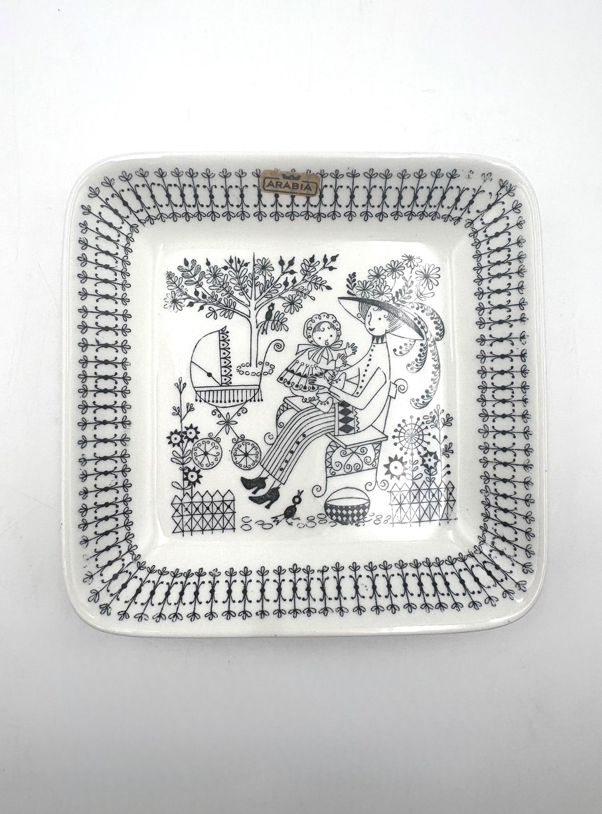 ARABIA アラビア 北欧 ヴィンテージ エミリア スクエアプレート トレイ