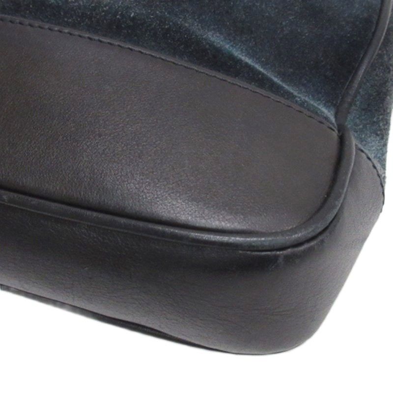 ロエベ LOEWE MADRID アナグラム スエード ショルダーバッグ ネイビー