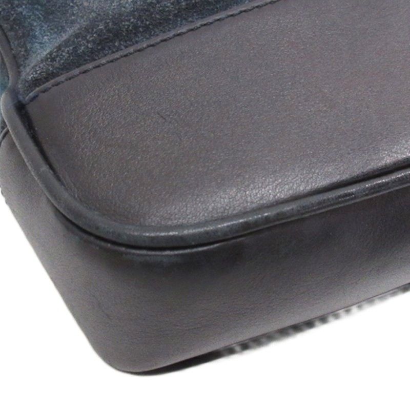 ロエベ LOEWE MADRID アナグラム スエード ショルダーバッグ ネイビー