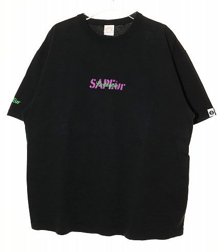 SAPEur S|S TEE BLACK SIZE M サプール ハーレクイン 半袖 Tシャツ ブラック ブランド古着ベクトル ●260107