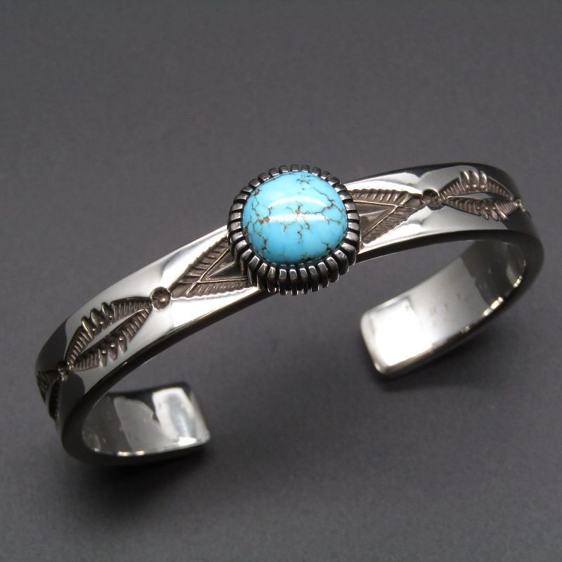 美品 Jennifer Curtis ナバホ族 バングル ナンバーエイト ターコイズ