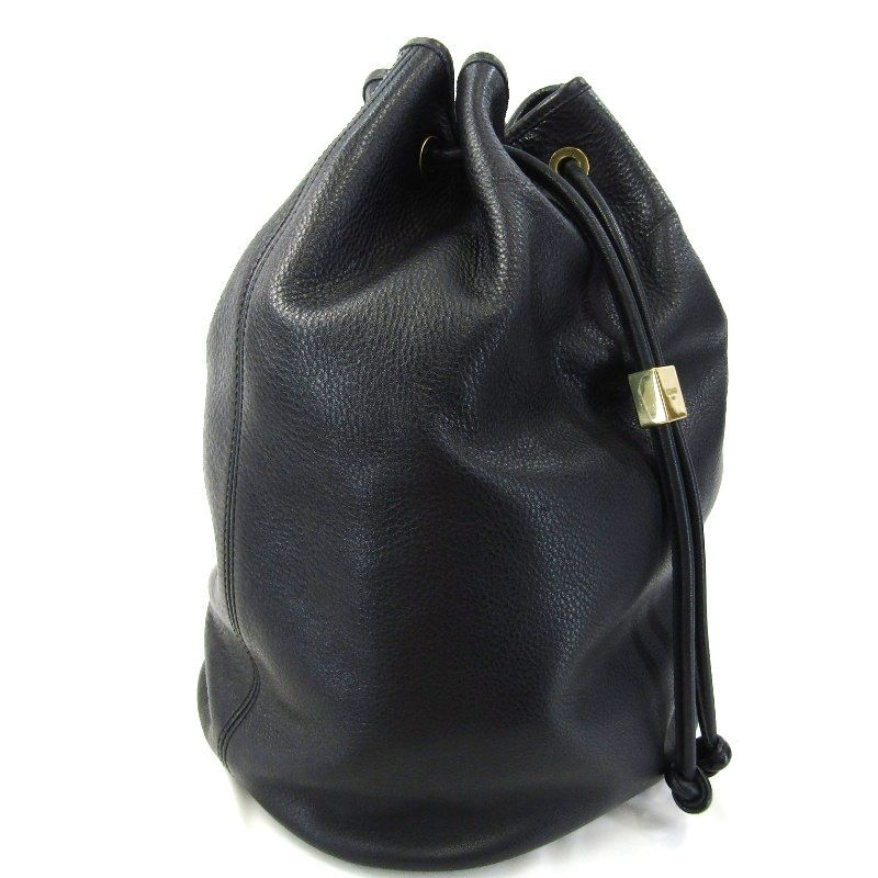 S.MANO エスマーノ ドローストリングバッグ BAG LARGE レザー イタリア製 巾着 ワンショルダー ブラック 黒