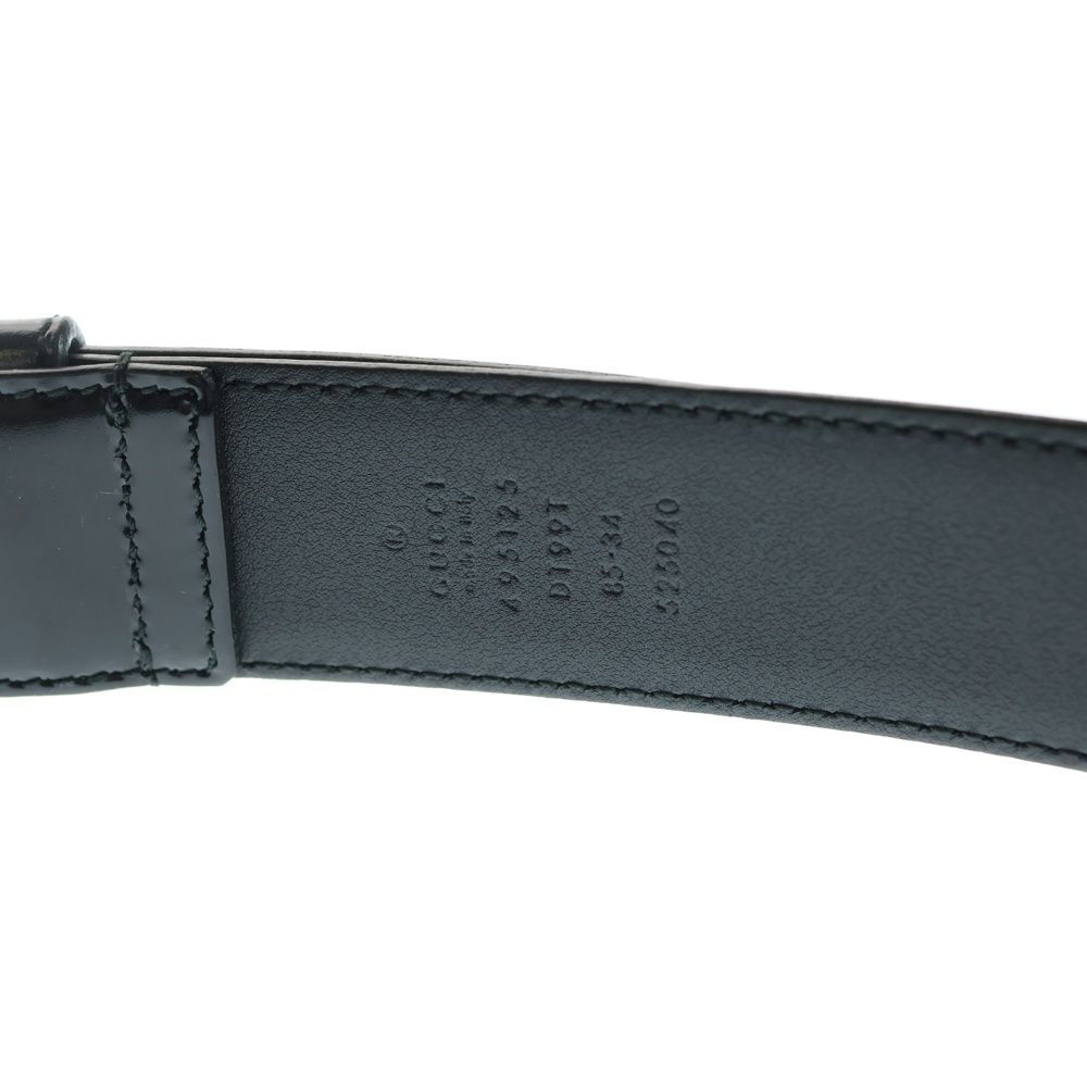 GUCCI グッチ シェリーライン ウェブトリム レザーベルト ブラック 495125 GUCCI（グッチ） シェリーライン ウェブトリム レザーベルト ブラック