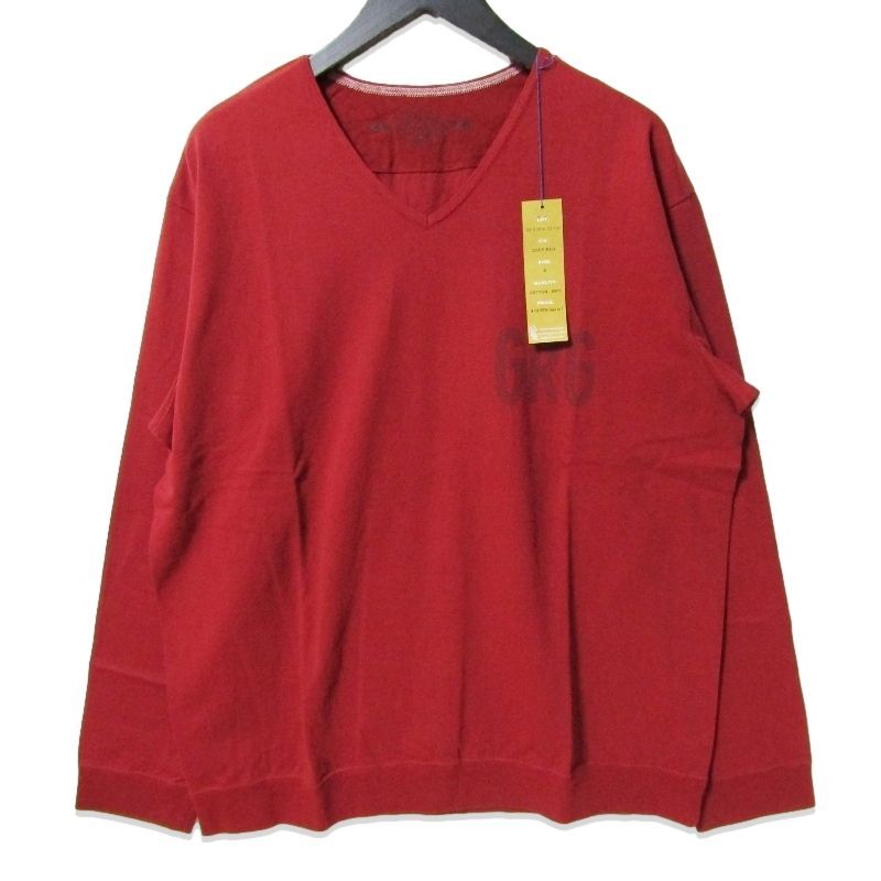♥ GERUGA ゲルガ Vネック 長袖Tシャツ GR C 151 A V NECK HEAVY LONG SLEEVE T シームレス DEEP RED 6
