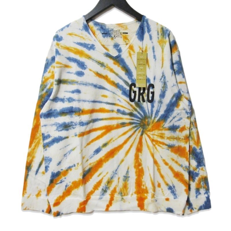 ♥ GERUGA ゲルガ Vネック タイダイ長袖Tシャツ GR-C-151 B V-NECK HEAVY LONG-SLEEVE C-T | TI-DYE ORANGE×BLUE 5