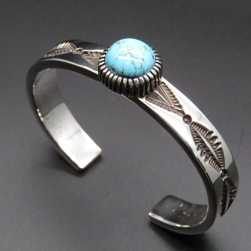 美品 Jennifer Curtis ナバホ族 バングル ナンバーエイト ターコイズ