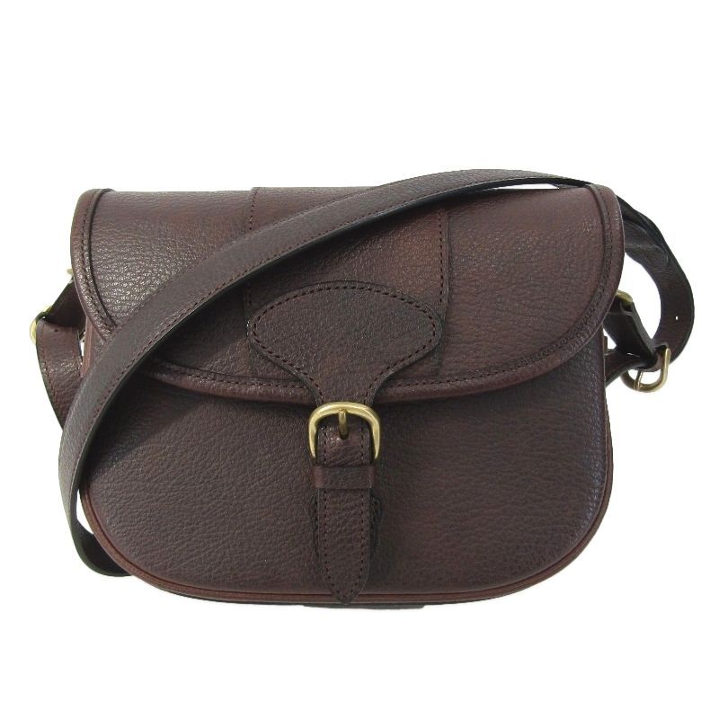 gakou ガコウ ショルダーバッグ オイルレザー カートリッジバッグ 手縫い ブラウン