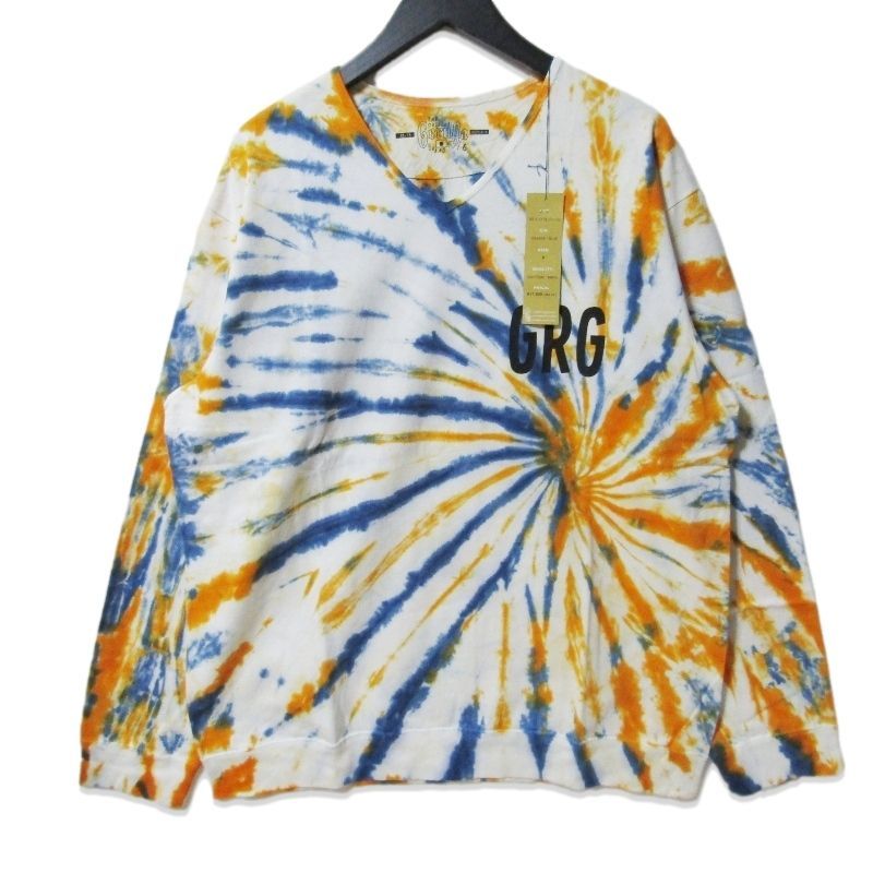 ♥ GERUGA ゲルガ Vネック タイダイ長袖Tシャツ GR-C-151 B V-NECK HEAVY LONG-SLEEVE C-T | TI-DYE ORANGE×BLUE 6