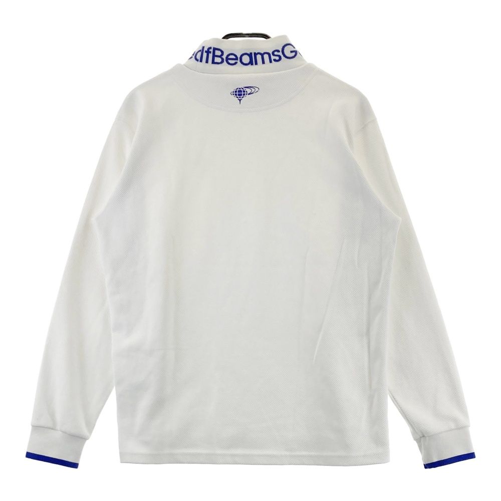サイズ L BEAMS GOLF ビームスゴルフ モックネック 長袖Tシャツ ホワイト系 ゴルフウェア メンズ ストスト