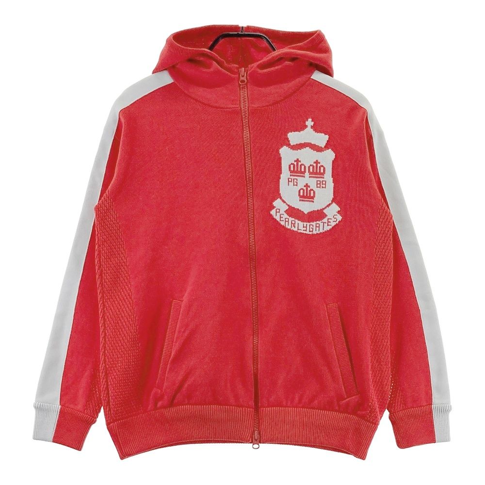 サイズ：2 PEARLY GATES パーリーゲイツ ニット ジップパーカー レッド