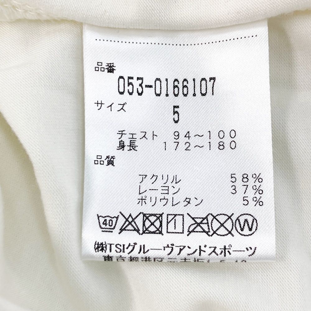 サイズ：5 PEARLY GATES パーリーゲイツ  ハーフジップ長袖 Tシャツ  ホワイト系 [240101596365] ゴルフウェア メンズ ストスト サイズ：5 PEARLY GATES パーリーゲイツ ハーフジップ長袖 Tシャツ