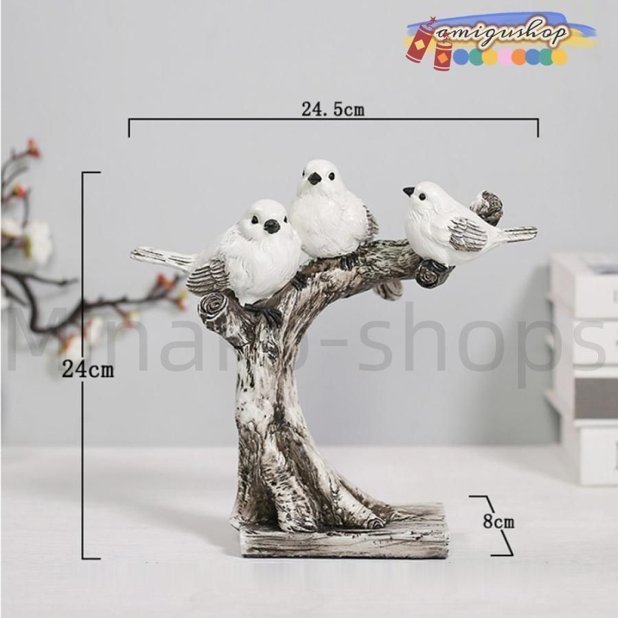置物 樹脂工芸品 可愛い インテリア雑貨 小鳥 バード 鳥の彫像 本物
