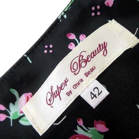 スーパービューティ Super Beauty ボア コート 花柄 フェイクレザー