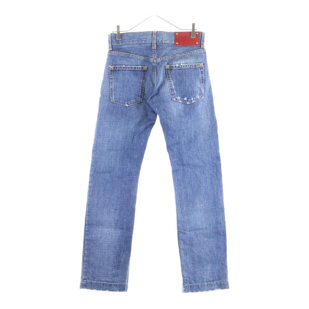 DOLCE&GABBANA ストレートデニム インディゴ DOLCE & GABBANA (ドルチェアンドガッバーナ) レッドパッチ ダメージ