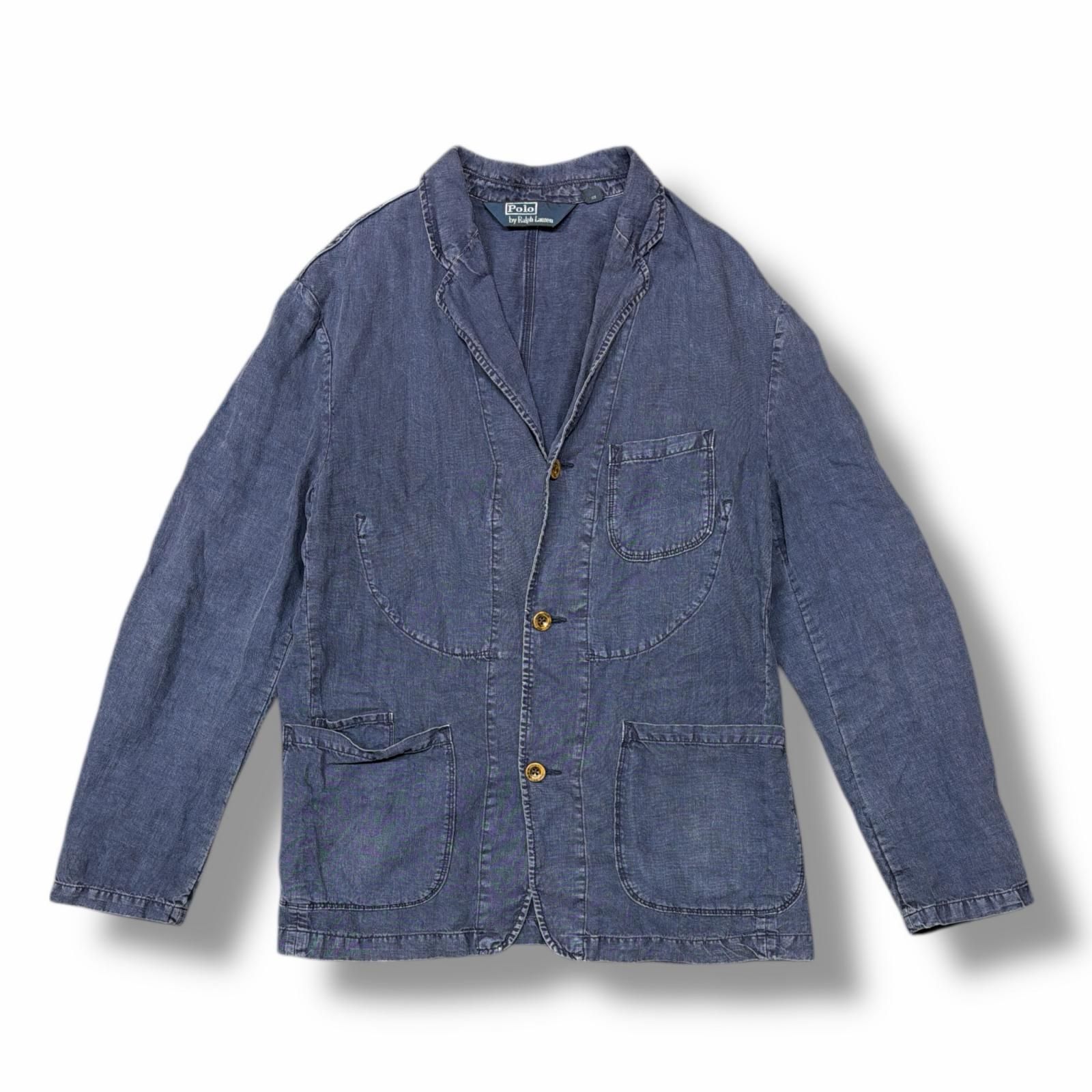 POLO RALPH LAUREN リネンジャケット シャツジャケット ポロ ラルフローレン インディゴ 5876 M