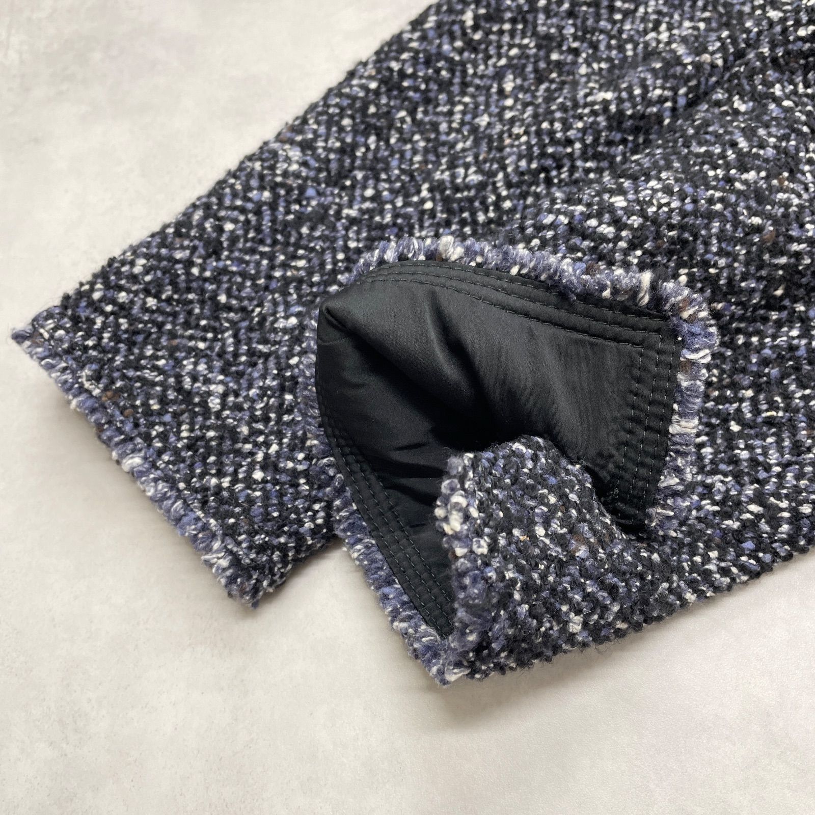 PAULE KA ポールカ ジャケット ツイード シルク ウール ネイビー