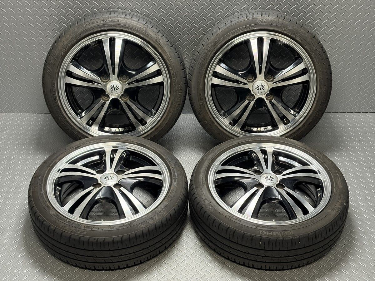 軽に|22年製タイヤ マイスター RS VS 5 15インチ J 44 4穴100 クムホ エクスタHS 51 165|50 R 15