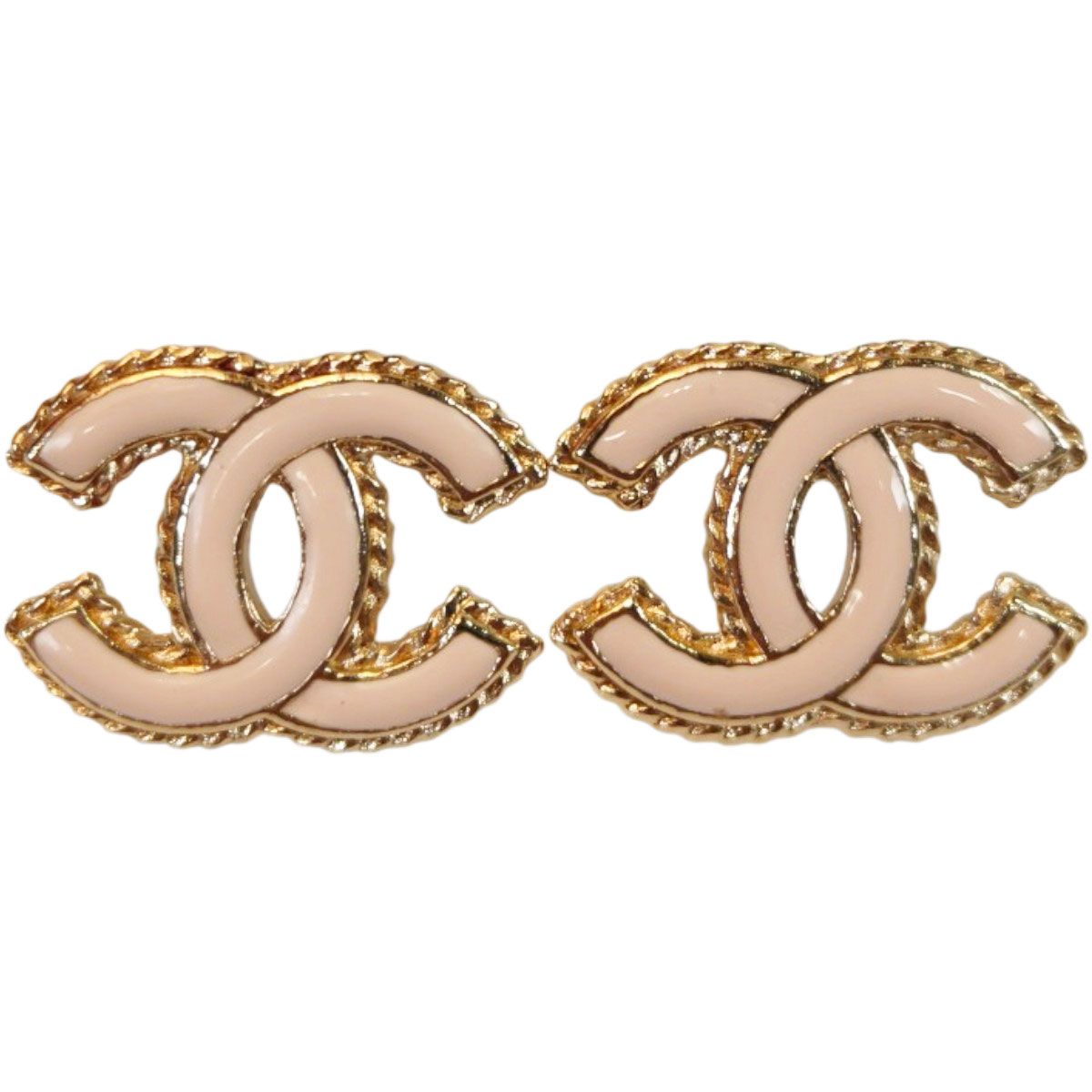 CHANEL シャネル ココマーク ピアス ゴールド×ピンク 管理番号 10754