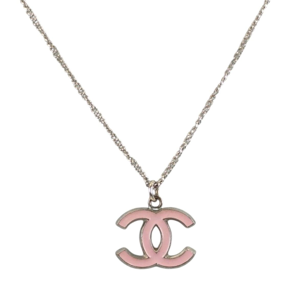 CHANEL シャネル ココマーク ネックレス シルバー×ピンク 管理番号 10760