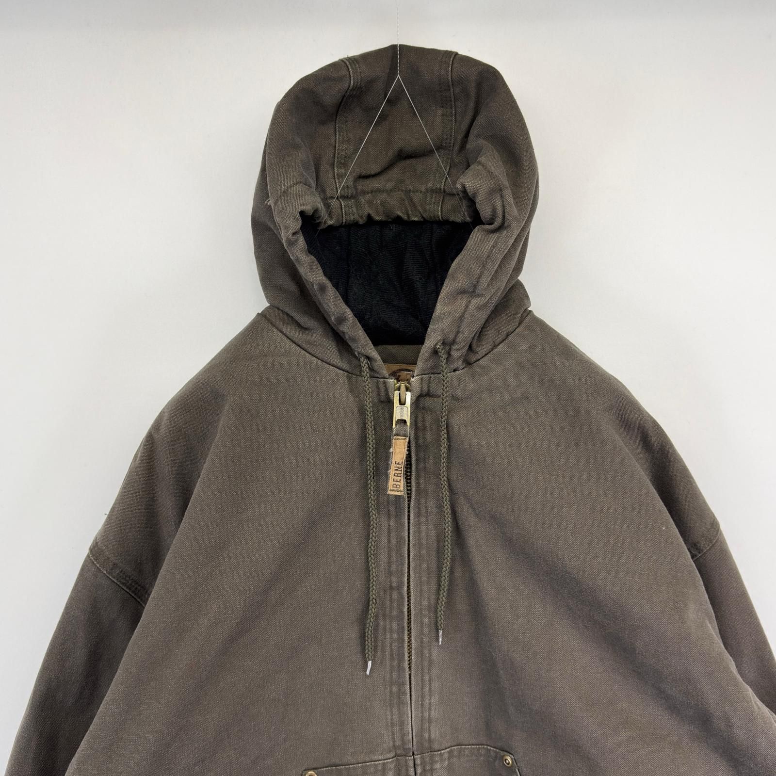 古着 BERNE ワークジャケット ダック アクティブタイプ ワンポイント