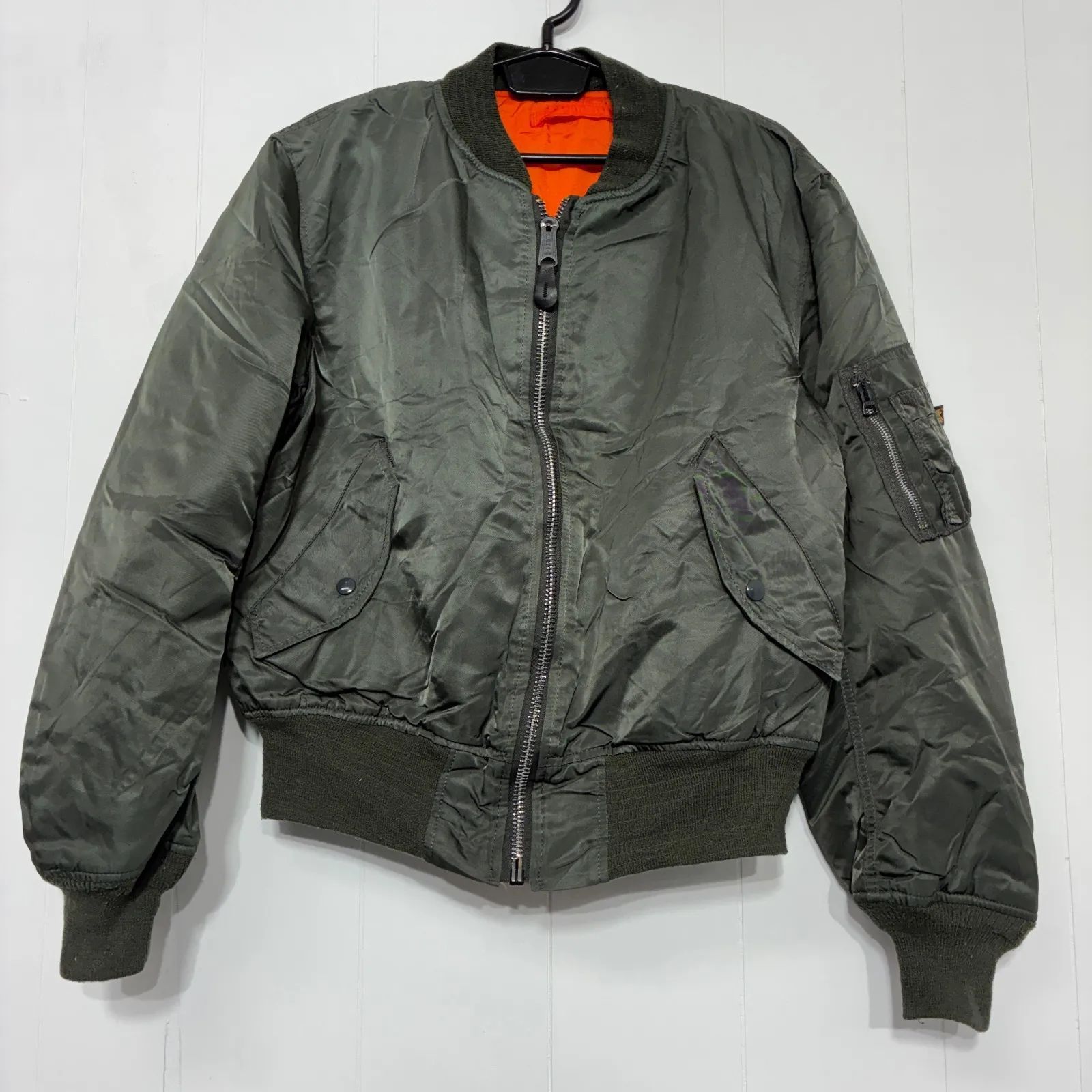 【訳あり】【B-15D】【Lサイズ】【アルファ】 【MA-1】USA製 　カーキ アルファ ma-1 フライトジャケット カーキ USA製 L - メルカリ