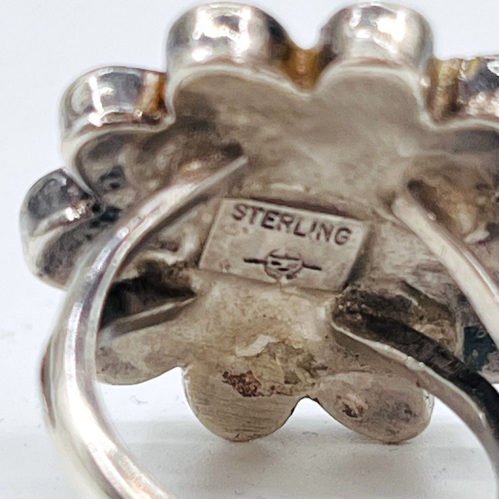 Vintage Zuni Sterling Silver Ring ズニ族 フラワー サンフェイス
