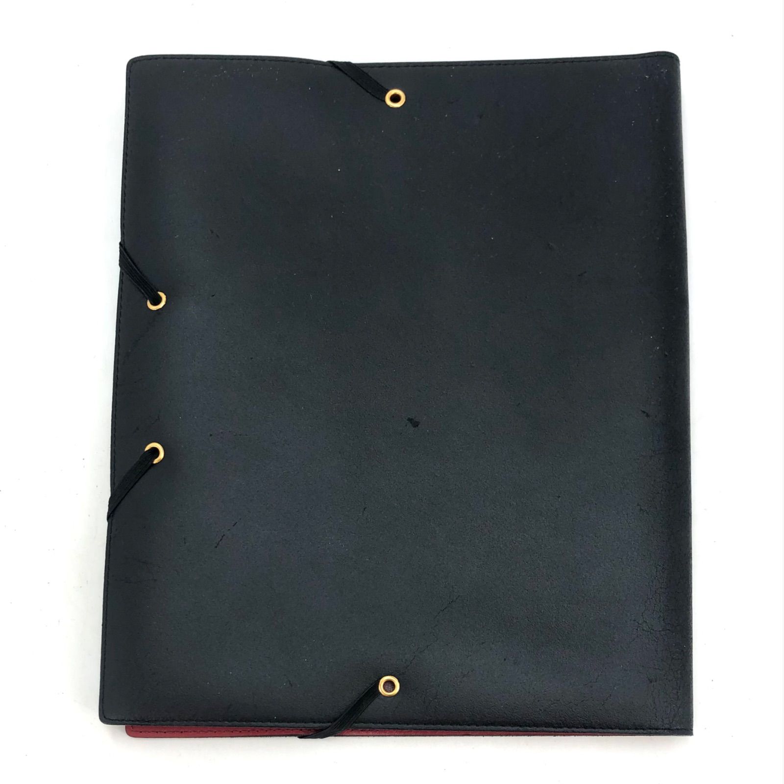 セリーヌ ノートカバー A 4 革 黒赤 鉛筆 ダイアリー 手帳FZ 169