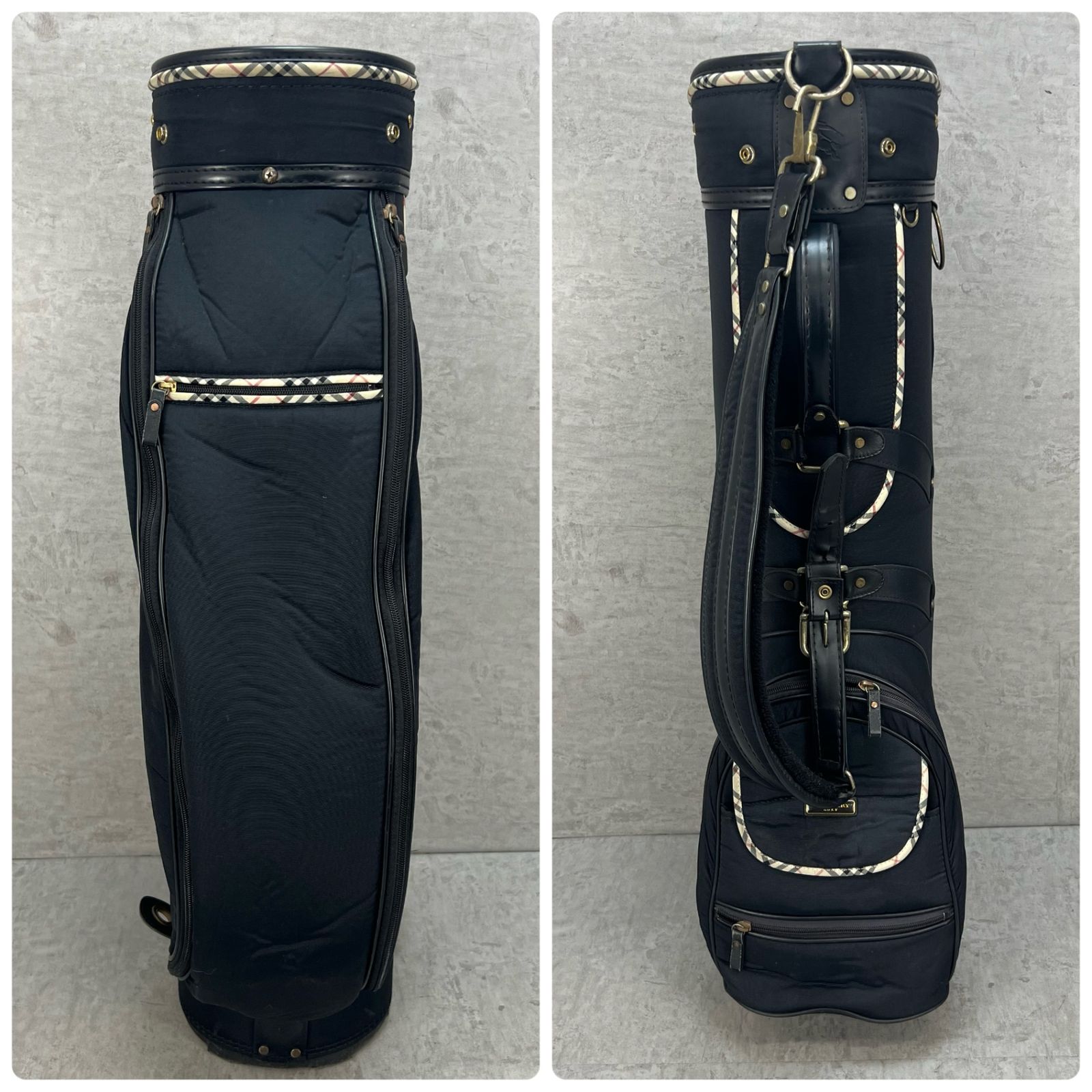 バーバリー ゴルフ カート式キャディバッグ 約8.5型 ブラック 黒 ノバ
